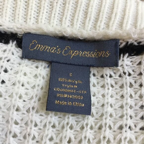 Lagenlook chunky knit open front cardigan with pockets cream with black stripes - Picture 6 of 6